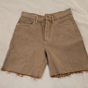 Tan Denim Cutoff Shorts